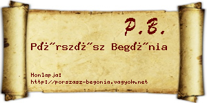 Pórszász Begónia névjegykártya